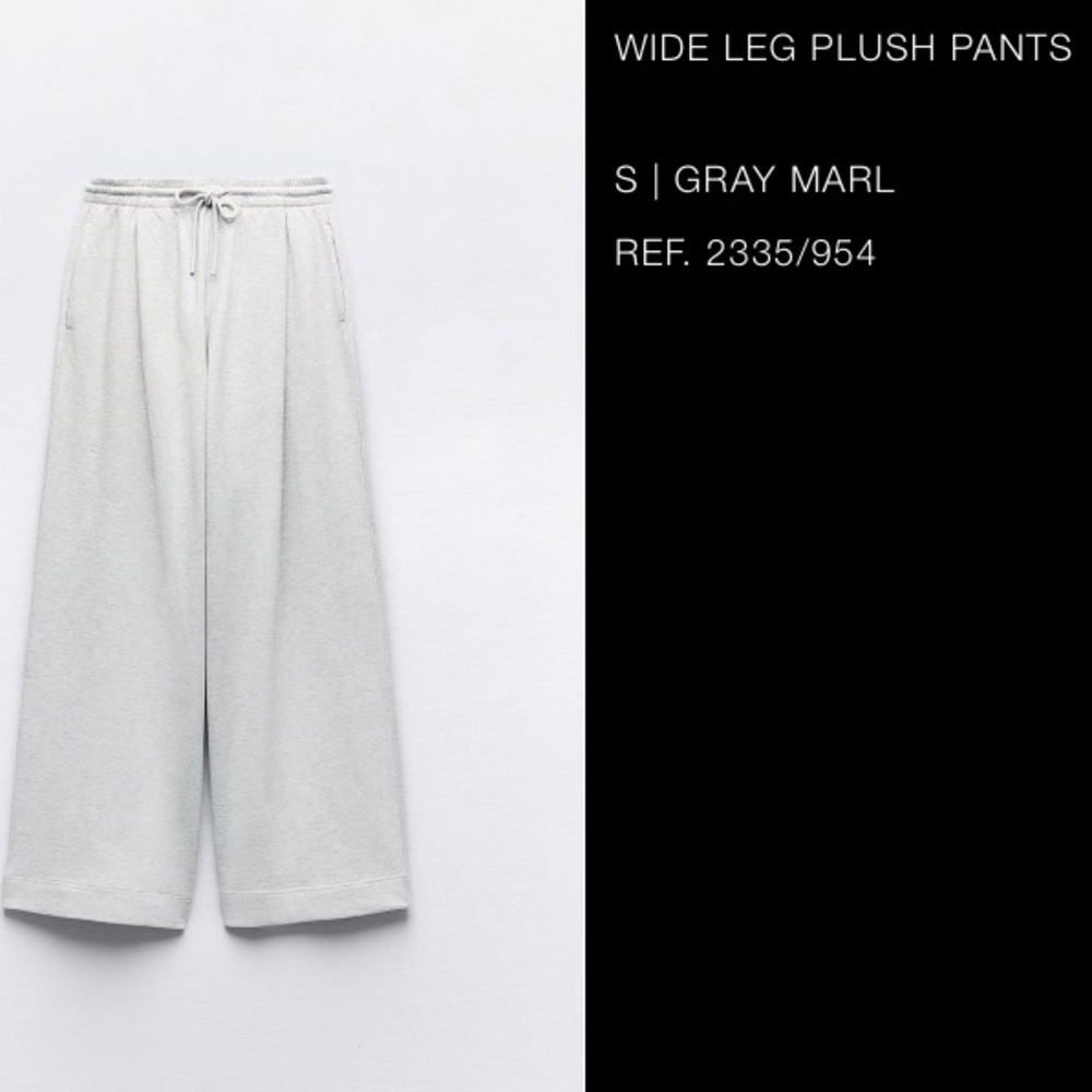 NWT ZARA WIDE LEG PLUSH PANTS